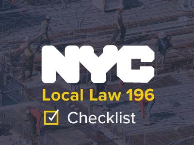 nyc local law 196|Local Law 196 .